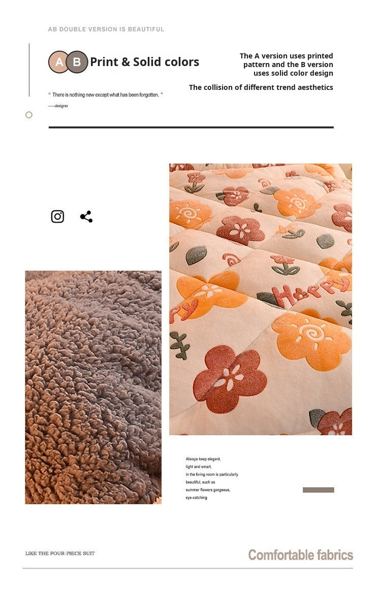 Lamb Fleece Blanket Winter Comforter Thickened Quilts Double-sided Velvet Warm Quilt Single Double Dormitory Milk Fleece Core