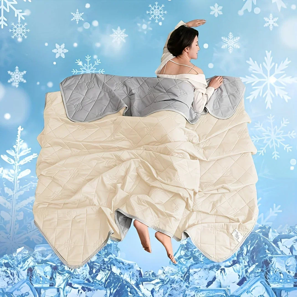 Queen Size Cooling Blanket - Breathable & Lightweight Cooling Comforter, Ice Silk Thin Quilt for Hot Weather & Airy Rooms