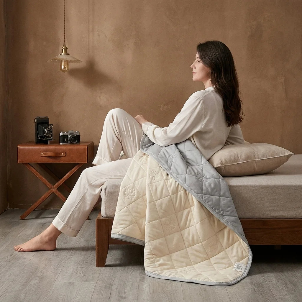 Queen Size Cooling Blanket - Breathable & Lightweight Cooling Comforter, Ice Silk Thin Quilt for Hot Weather & Airy Rooms