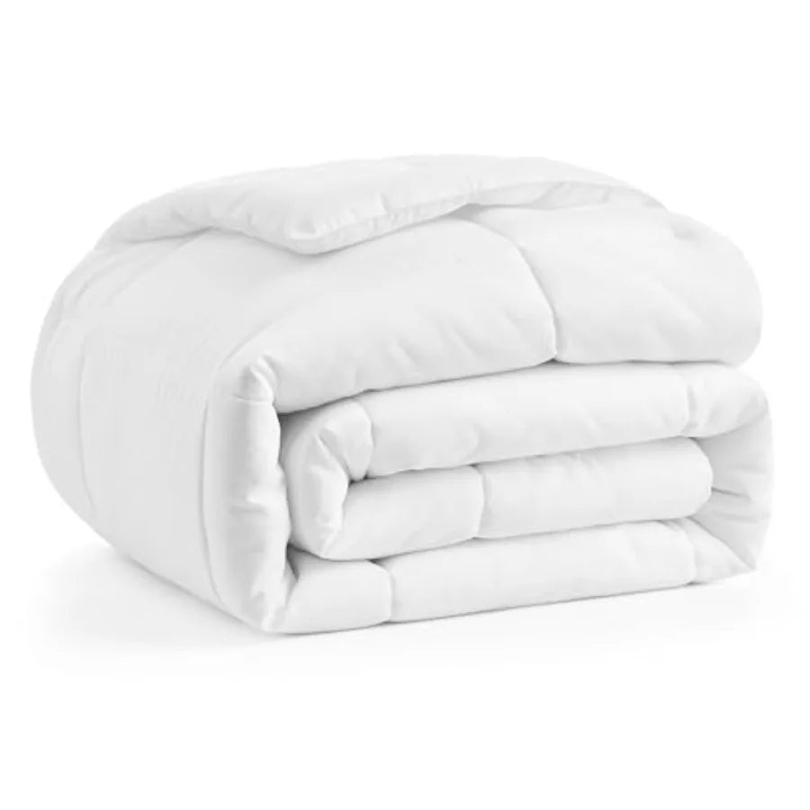 Duvet Insert Comforter Cooling Blanket Lightweight Hypoallergenic Reversible White Comforter with Box Stitching Fluffy Bedding