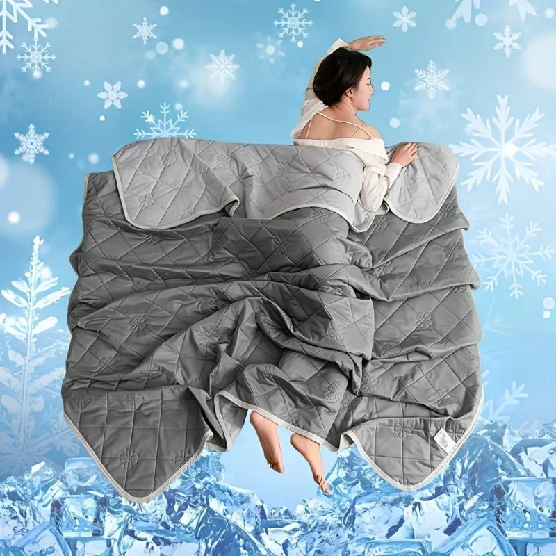 Queen Size Cooling Blanket - Breathable & Lightweight Cooling Comforter, Ice Silk Thin Quilt for Hot Weather & Airy Rooms