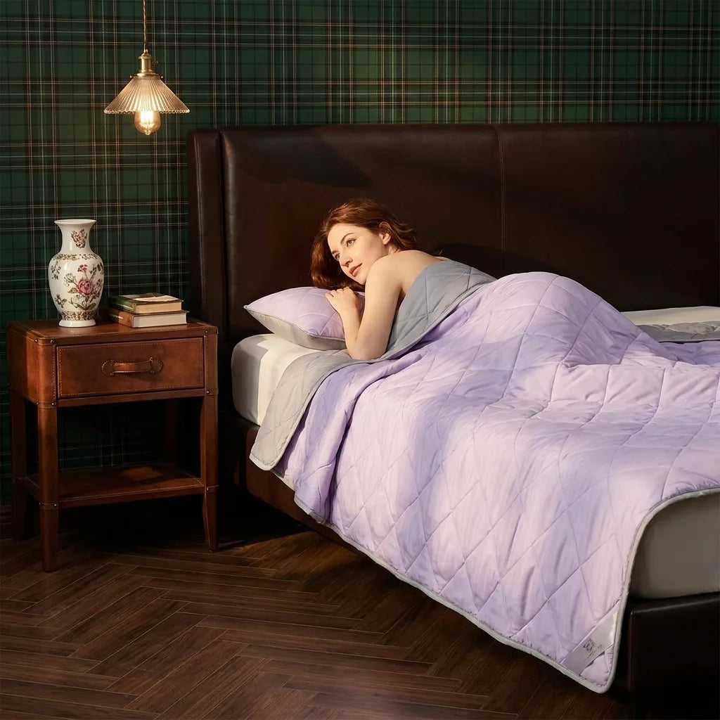 Summer Cooling Thin Quilt – Breathable Lightweight Ice Silk Quilt, Ultra Soft Thin Quilt for Hot Weather, Perfect for Airy Bedrooms and Summer Sleep.