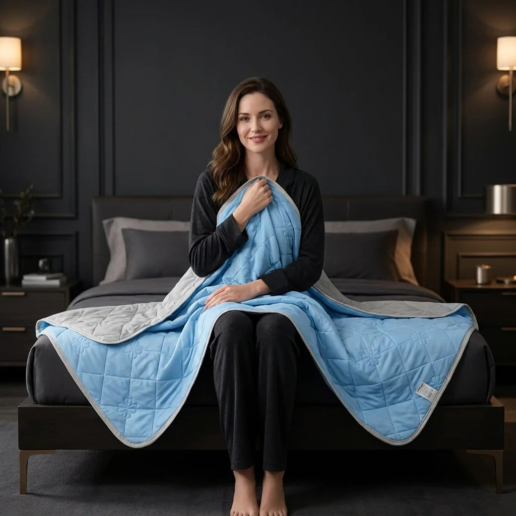Queen Size Cooling Blanket - Breathable & Lightweight Cooling Comforter, Ice Silk Thin Quilt for Hot Weather & Airy Rooms