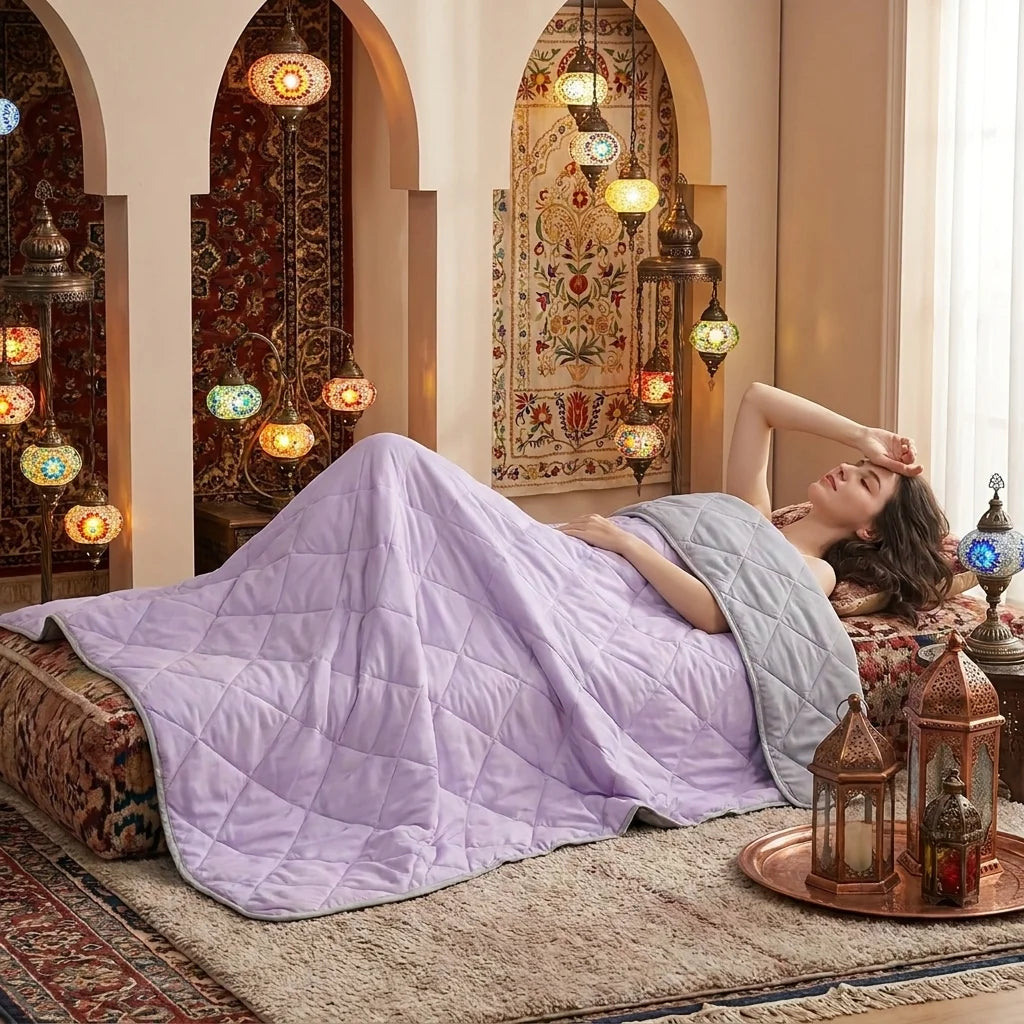 Summer Cooling Thin Quilt – Breathable Lightweight Ice Silk Quilt, Ultra Soft Thin Quilt for Hot Sleepers, Perfect for Airy Bedrooms and Summer Nights